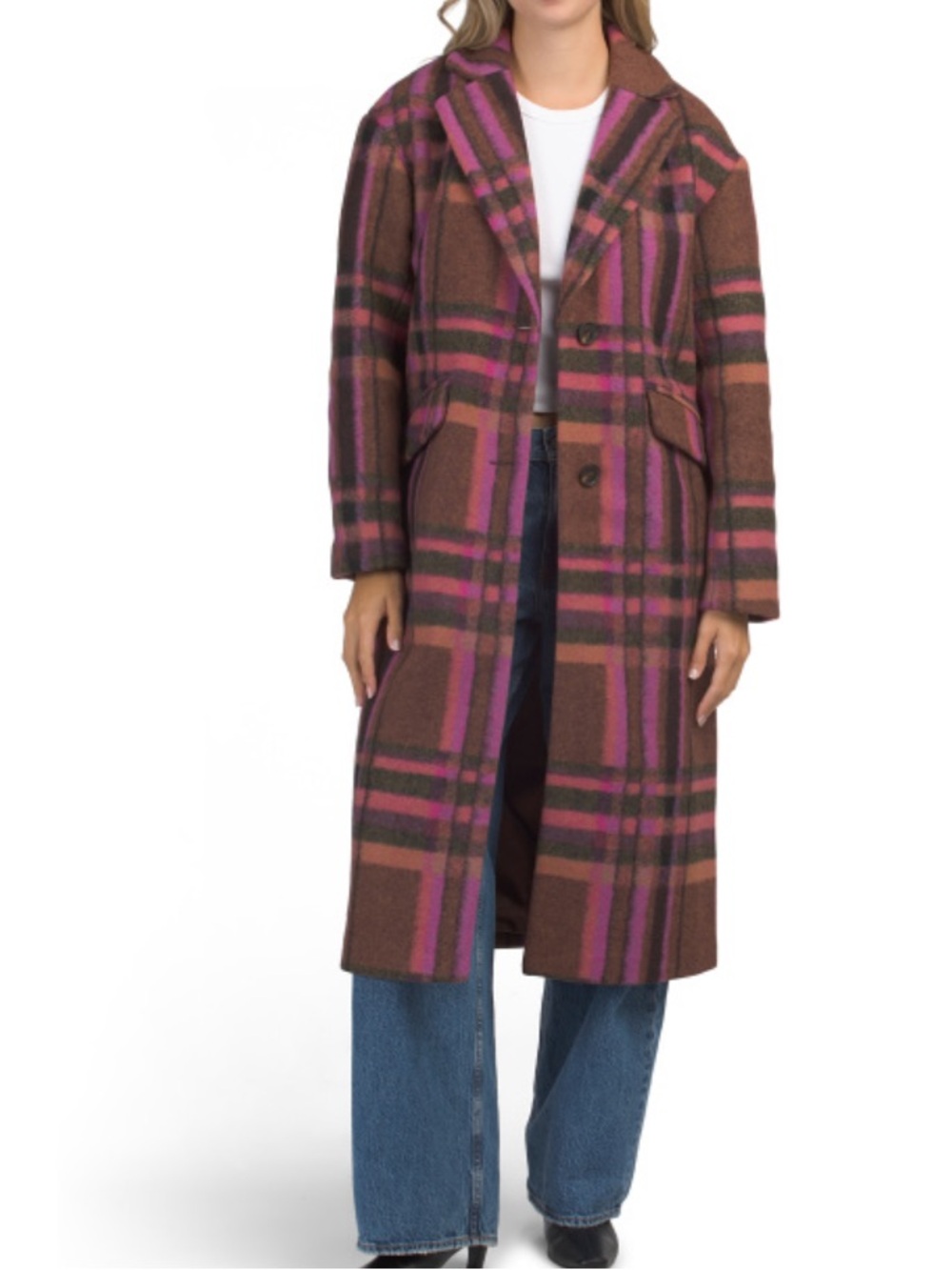 SCOTCH & SODA Plaid Maxi Coat